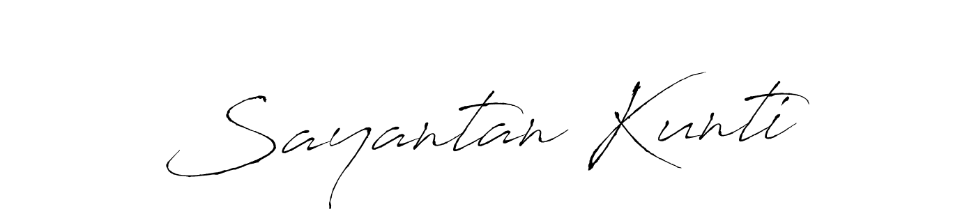How to make Sayantan Kunti name signature. Use Antro_Vectra style for creating short signs online. This is the latest handwritten sign. Sayantan Kunti signature style 6 images and pictures png