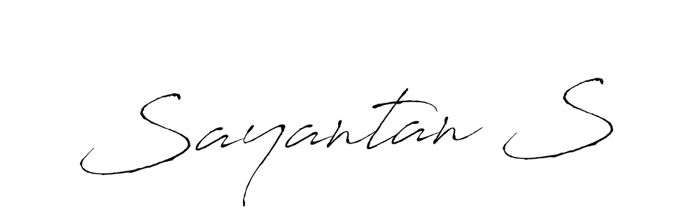 The best way (Antro_Vectra) to make a short signature is to pick only two or three words in your name. The name Sayantan S include a total of six letters. For converting this name. Sayantan S signature style 6 images and pictures png
