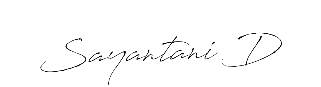 if you are searching for the best signature style for your name Sayantani D. so please give up your signature search. here we have designed multiple signature styles  using Antro_Vectra. Sayantani D signature style 6 images and pictures png