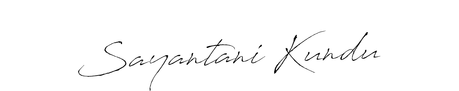 Create a beautiful signature design for name Sayantani Kundu. With this signature (Antro_Vectra) fonts, you can make a handwritten signature for free. Sayantani Kundu signature style 6 images and pictures png