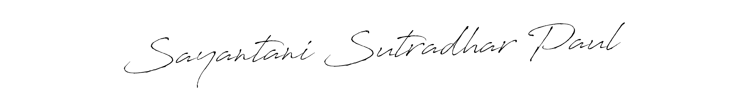 The best way (Antro_Vectra) to make a short signature is to pick only two or three words in your name. The name Sayantani Sutradhar Paul include a total of six letters. For converting this name. Sayantani Sutradhar Paul signature style 6 images and pictures png