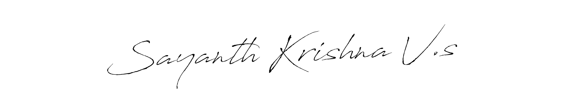 Make a beautiful signature design for name Sayanth Krishna V.s. With this signature (Antro_Vectra) style, you can create a handwritten signature for free. Sayanth Krishna V.s signature style 6 images and pictures png