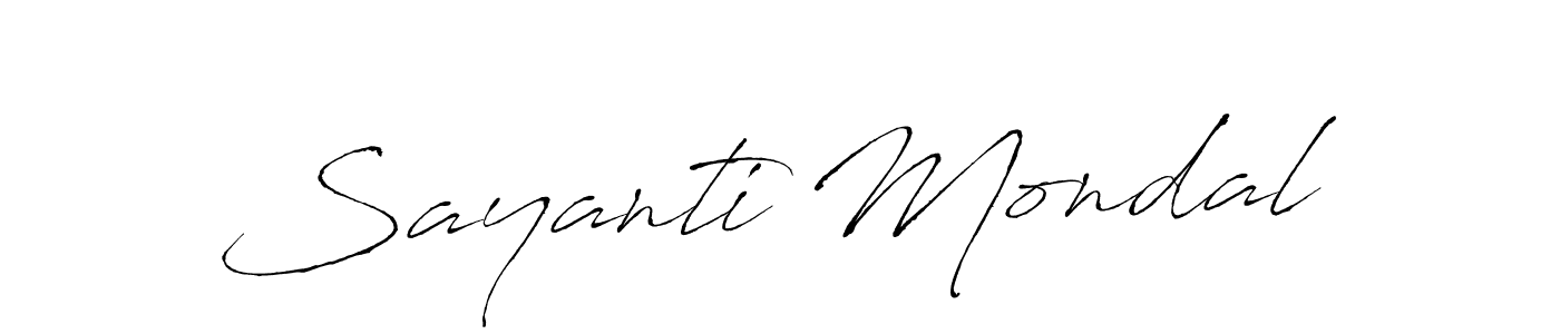 How to make Sayanti Mondal signature? Antro_Vectra is a professional autograph style. Create handwritten signature for Sayanti Mondal name. Sayanti Mondal signature style 6 images and pictures png