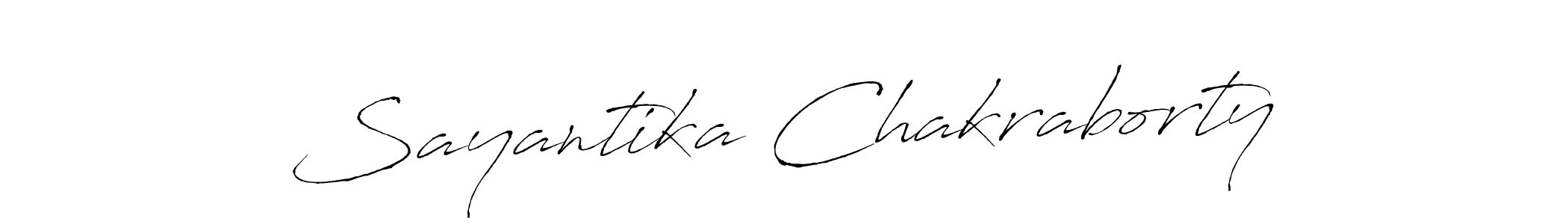 How to make Sayantika Chakraborty name signature. Use Antro_Vectra style for creating short signs online. This is the latest handwritten sign. Sayantika Chakraborty signature style 6 images and pictures png