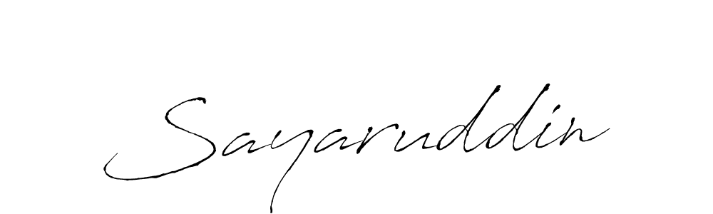 Design your own signature with our free online signature maker. With this signature software, you can create a handwritten (Antro_Vectra) signature for name Sayaruddin. Sayaruddin signature style 6 images and pictures png