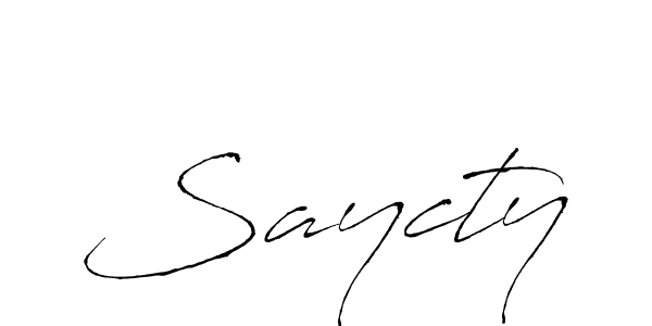 How to make Saycty name signature. Use Antro_Vectra style for creating short signs online. This is the latest handwritten sign. Saycty signature style 6 images and pictures png