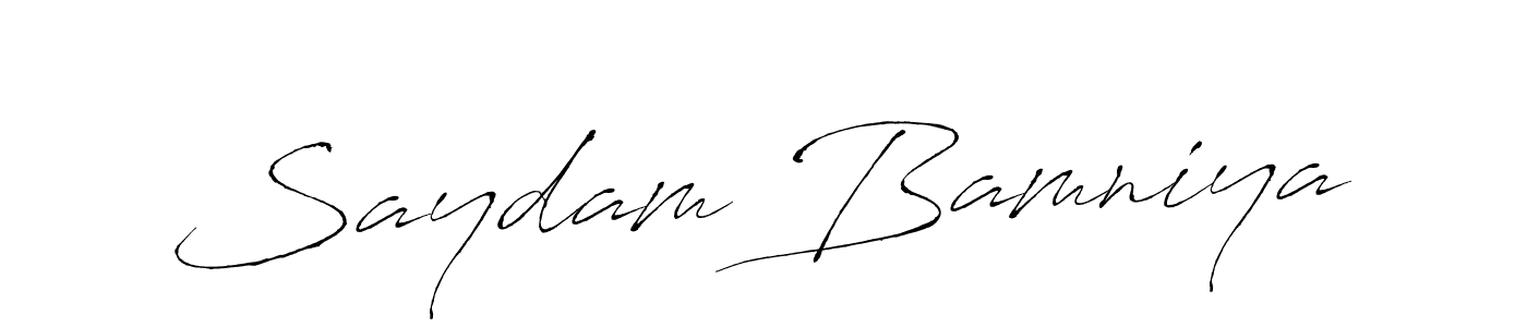 Design your own signature with our free online signature maker. With this signature software, you can create a handwritten (Antro_Vectra) signature for name Saydam Bamniya. Saydam Bamniya signature style 6 images and pictures png