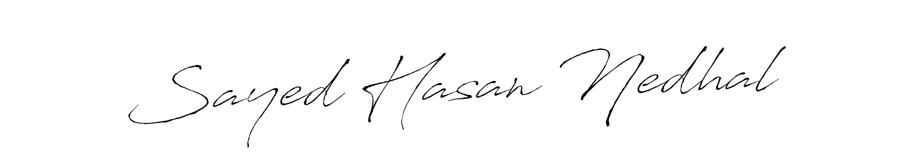 Antro_Vectra is a professional signature style that is perfect for those who want to add a touch of class to their signature. It is also a great choice for those who want to make their signature more unique. Get Sayed Hasan Nedhal name to fancy signature for free. Sayed Hasan Nedhal signature style 6 images and pictures png