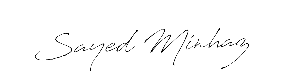 Use a signature maker to create a handwritten signature online. With this signature software, you can design (Antro_Vectra) your own signature for name Sayed Minhaz. Sayed Minhaz signature style 6 images and pictures png