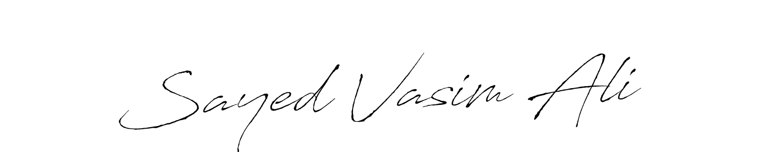 How to make Sayed Vasim Ali name signature. Use Antro_Vectra style for creating short signs online. This is the latest handwritten sign. Sayed Vasim Ali signature style 6 images and pictures png