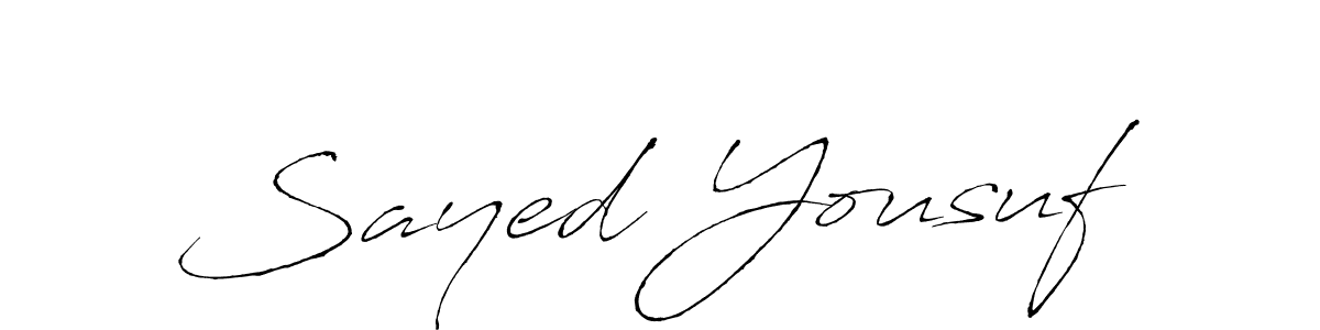 How to make Sayed Yousuf name signature. Use Antro_Vectra style for creating short signs online. This is the latest handwritten sign. Sayed Yousuf signature style 6 images and pictures png