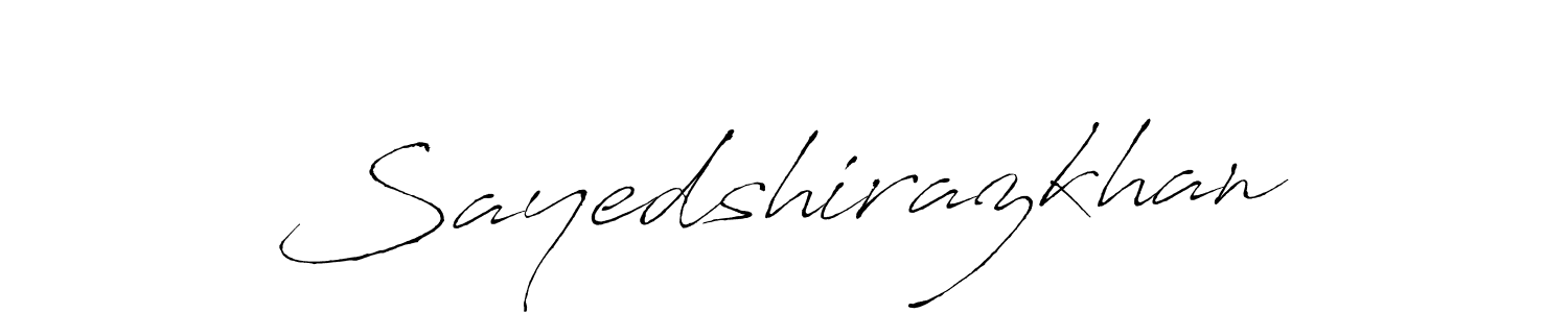 How to make Sayedshirazkhan signature? Antro_Vectra is a professional autograph style. Create handwritten signature for Sayedshirazkhan name. Sayedshirazkhan signature style 6 images and pictures png