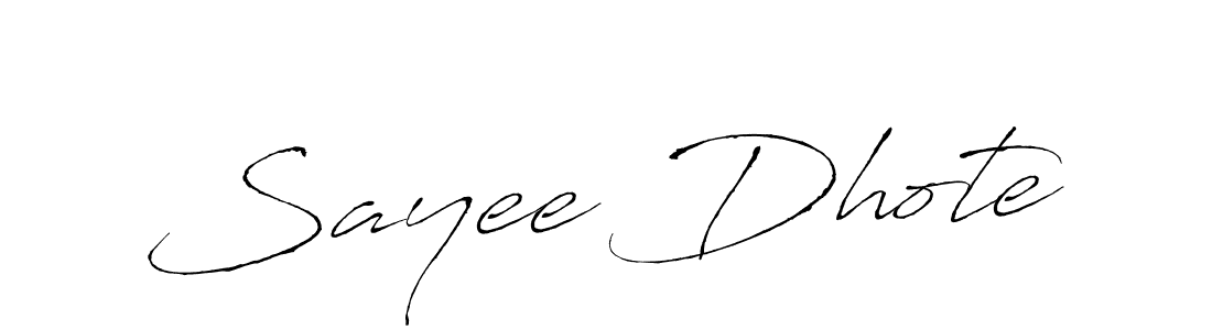 The best way (Antro_Vectra) to make a short signature is to pick only two or three words in your name. The name Sayee Dhote include a total of six letters. For converting this name. Sayee Dhote signature style 6 images and pictures png