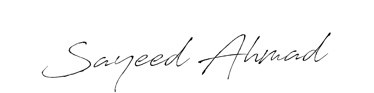 Make a beautiful signature design for name Sayeed Ahmad. With this signature (Antro_Vectra) style, you can create a handwritten signature for free. Sayeed Ahmad signature style 6 images and pictures png