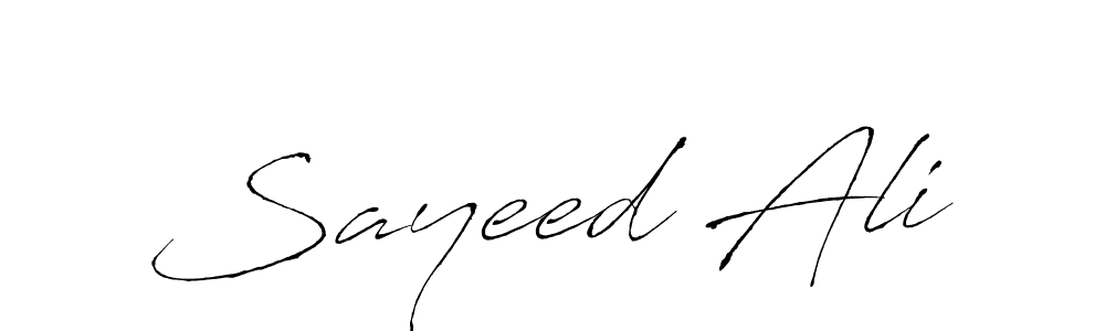 Make a beautiful signature design for name Sayeed Ali. With this signature (Antro_Vectra) style, you can create a handwritten signature for free. Sayeed Ali signature style 6 images and pictures png