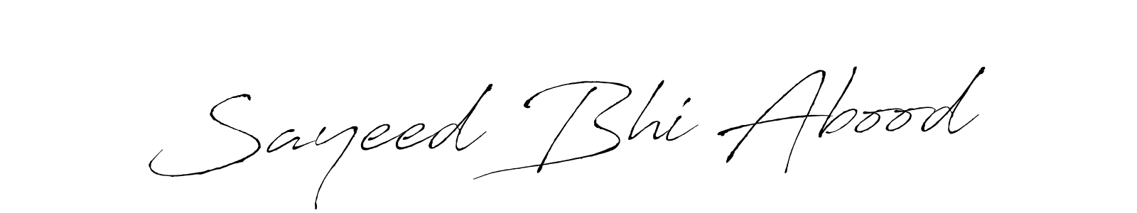 Use a signature maker to create a handwritten signature online. With this signature software, you can design (Antro_Vectra) your own signature for name Sayeed Bhi Abood. Sayeed Bhi Abood signature style 6 images and pictures png