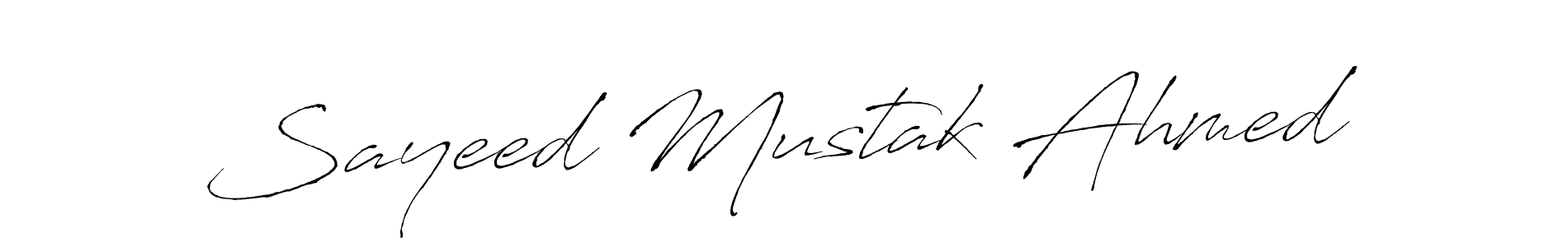 How to make Sayeed Mustak Ahmed signature? Antro_Vectra is a professional autograph style. Create handwritten signature for Sayeed Mustak Ahmed name. Sayeed Mustak Ahmed signature style 6 images and pictures png