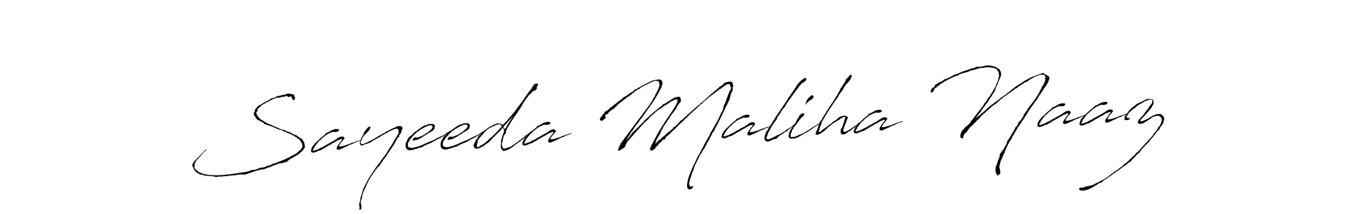 It looks lik you need a new signature style for name Sayeeda Maliha Naaz. Design unique handwritten (Antro_Vectra) signature with our free signature maker in just a few clicks. Sayeeda Maliha Naaz signature style 6 images and pictures png