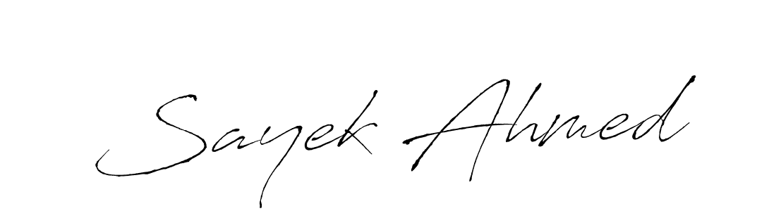 The best way (Antro_Vectra) to make a short signature is to pick only two or three words in your name. The name Sayek Ahmed include a total of six letters. For converting this name. Sayek Ahmed signature style 6 images and pictures png