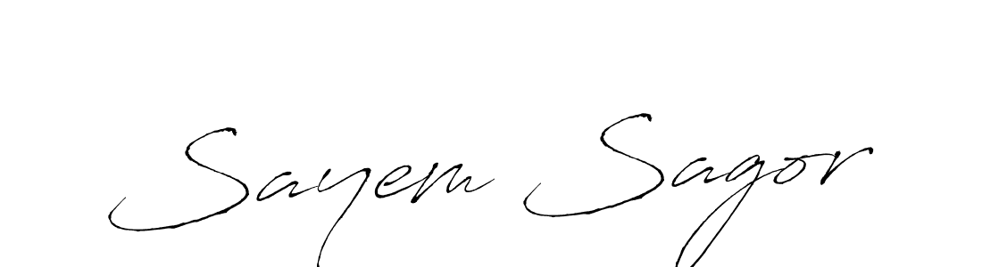 Design your own signature with our free online signature maker. With this signature software, you can create a handwritten (Antro_Vectra) signature for name Sayem Sagor. Sayem Sagor signature style 6 images and pictures png