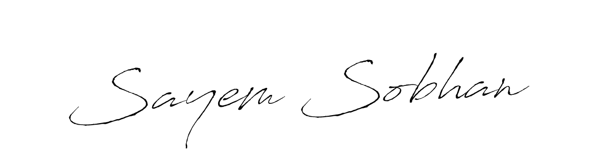 Also we have Sayem Sobhan name is the best signature style. Create professional handwritten signature collection using Antro_Vectra autograph style. Sayem Sobhan signature style 6 images and pictures png