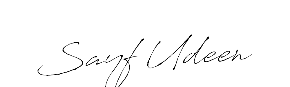 How to make Sayf Udeen name signature. Use Antro_Vectra style for creating short signs online. This is the latest handwritten sign. Sayf Udeen signature style 6 images and pictures png