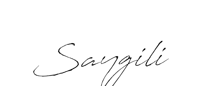 Design your own signature with our free online signature maker. With this signature software, you can create a handwritten (Antro_Vectra) signature for name Saygili. Saygili signature style 6 images and pictures png