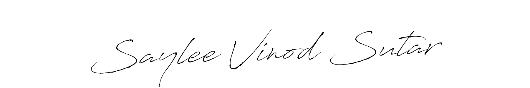 The best way (Antro_Vectra) to make a short signature is to pick only two or three words in your name. The name Saylee Vinod Sutar include a total of six letters. For converting this name. Saylee Vinod Sutar signature style 6 images and pictures png