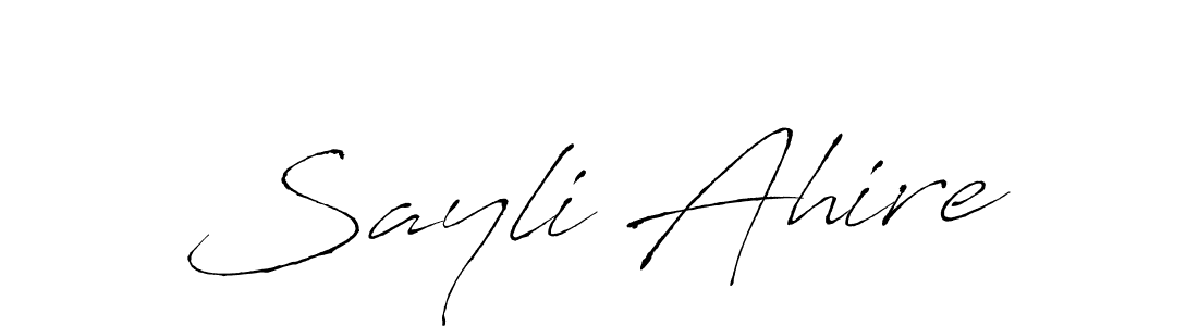 The best way (Antro_Vectra) to make a short signature is to pick only two or three words in your name. The name Sayli Ahire include a total of six letters. For converting this name. Sayli Ahire signature style 6 images and pictures png