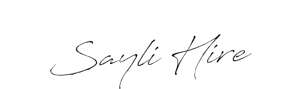 The best way (Antro_Vectra) to make a short signature is to pick only two or three words in your name. The name Sayli Hire include a total of six letters. For converting this name. Sayli Hire signature style 6 images and pictures png