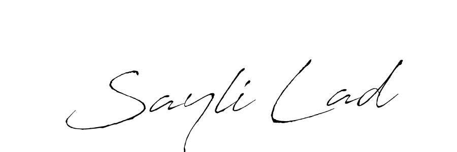 The best way (Antro_Vectra) to make a short signature is to pick only two or three words in your name. The name Sayli Lad include a total of six letters. For converting this name. Sayli Lad signature style 6 images and pictures png