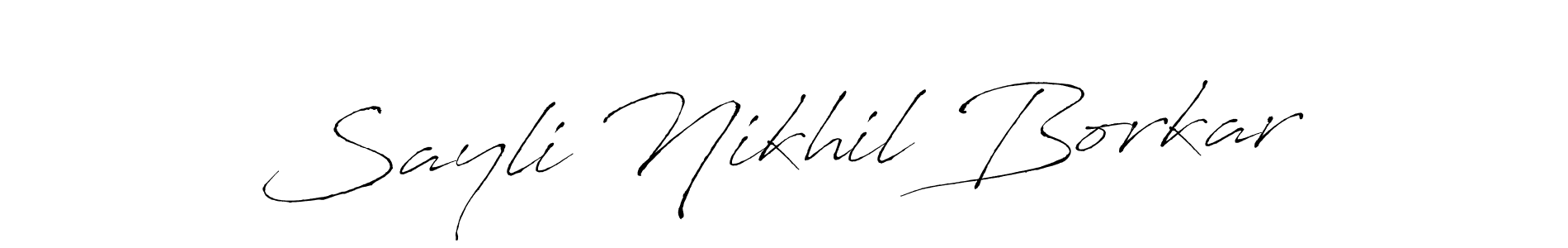 Antro_Vectra is a professional signature style that is perfect for those who want to add a touch of class to their signature. It is also a great choice for those who want to make their signature more unique. Get Sayli Nikhil Borkar name to fancy signature for free. Sayli Nikhil Borkar signature style 6 images and pictures png