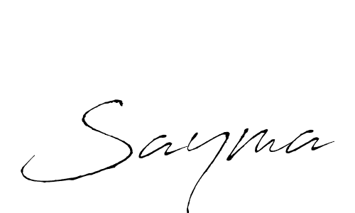 Design your own signature with our free online signature maker. With this signature software, you can create a handwritten (Antro_Vectra) signature for name Sayma. Sayma signature style 6 images and pictures png