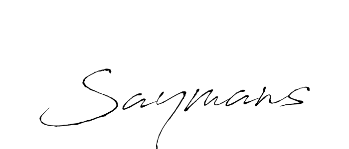 Make a beautiful signature design for name Saymans. Use this online signature maker to create a handwritten signature for free. Saymans signature style 6 images and pictures png