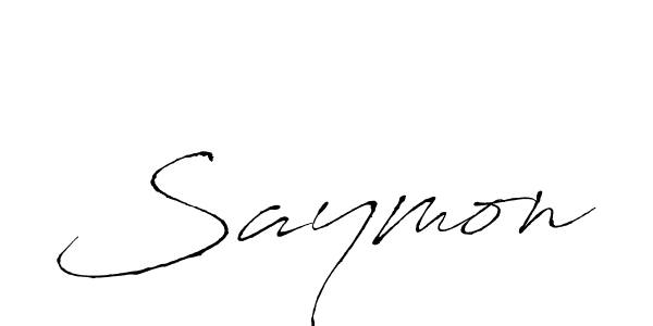 Make a beautiful signature design for name Saymon. With this signature (Antro_Vectra) style, you can create a handwritten signature for free. Saymon signature style 6 images and pictures png