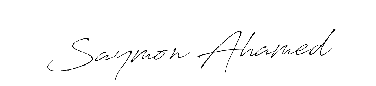 You should practise on your own different ways (Antro_Vectra) to write your name (Saymon Ahamed) in signature. don't let someone else do it for you. Saymon Ahamed signature style 6 images and pictures png