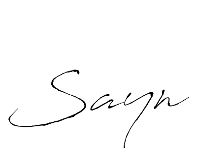 Use a signature maker to create a handwritten signature online. With this signature software, you can design (Antro_Vectra) your own signature for name Sayn. Sayn signature style 6 images and pictures png