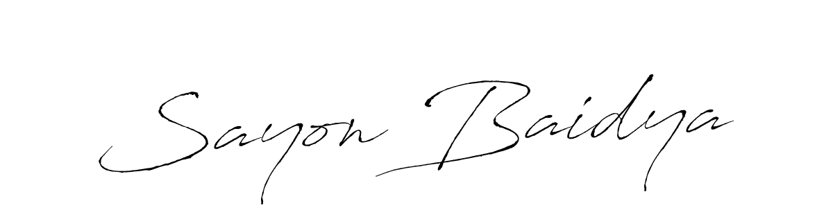 How to make Sayon Baidya name signature. Use Antro_Vectra style for creating short signs online. This is the latest handwritten sign. Sayon Baidya signature style 6 images and pictures png