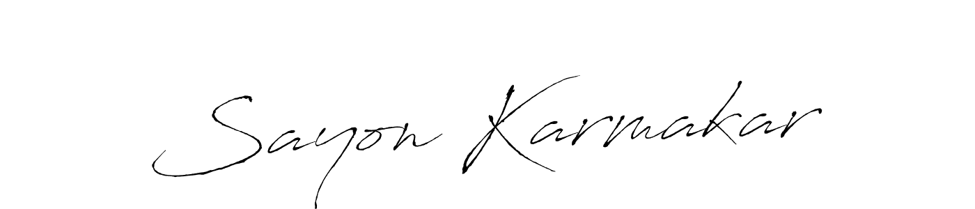 How to make Sayon Karmakar signature? Antro_Vectra is a professional autograph style. Create handwritten signature for Sayon Karmakar name. Sayon Karmakar signature style 6 images and pictures png