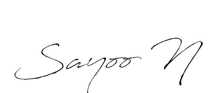 Make a beautiful signature design for name Sayoo N. With this signature (Antro_Vectra) style, you can create a handwritten signature for free. Sayoo N signature style 6 images and pictures png