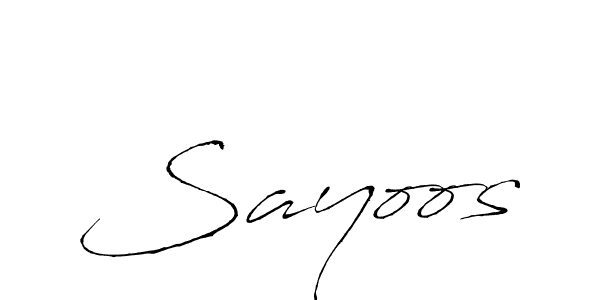 Use a signature maker to create a handwritten signature online. With this signature software, you can design (Antro_Vectra) your own signature for name Sayoos. Sayoos signature style 6 images and pictures png