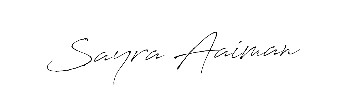 Similarly Antro_Vectra is the best handwritten signature design. Signature creator online .You can use it as an online autograph creator for name Sayra Aaiman. Sayra Aaiman signature style 6 images and pictures png