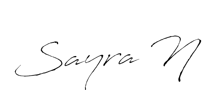 Antro_Vectra is a professional signature style that is perfect for those who want to add a touch of class to their signature. It is also a great choice for those who want to make their signature more unique. Get Sayra N name to fancy signature for free. Sayra N signature style 6 images and pictures png