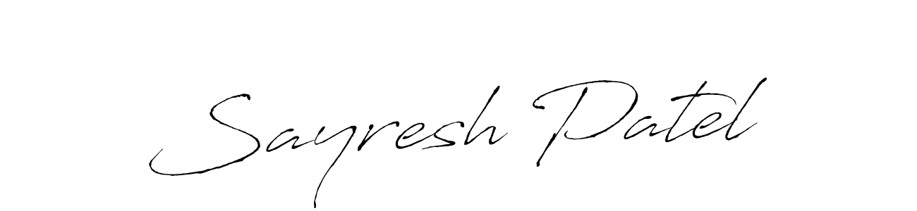 How to make Sayresh Patel name signature. Use Antro_Vectra style for creating short signs online. This is the latest handwritten sign. Sayresh Patel signature style 6 images and pictures png