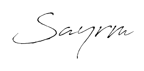 Create your official email sign-off with Sayrm name in Antro_Vectra style. Crisp, clean, and perfectly legible across all screens. Sayrm signature style 6 images and pictures png