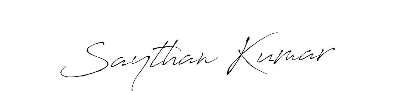 How to make Saythan Kumar name signature. Use Antro_Vectra style for creating short signs online. This is the latest handwritten sign. Saythan Kumar signature style 6 images and pictures png