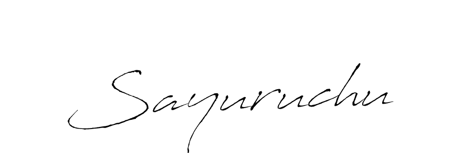 How to make Sayuruchu signature? Antro_Vectra is a professional autograph style. Create handwritten signature for Sayuruchu name. Sayuruchu signature style 6 images and pictures png