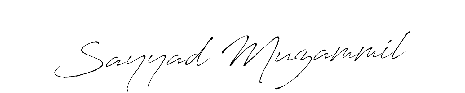 Design your own signature with our free online signature maker. With this signature software, you can create a handwritten (Antro_Vectra) signature for name Sayyad Muzammil. Sayyad Muzammil signature style 6 images and pictures png