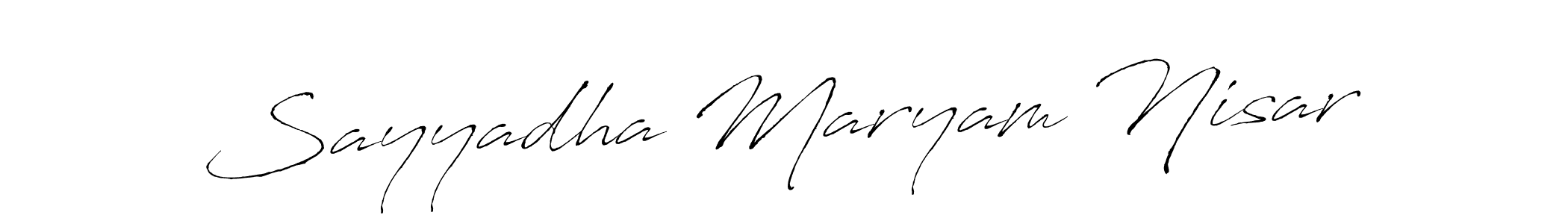 Make a short Sayyadha Maryam Nisar signature style. Manage your documents anywhere anytime using Antro_Vectra. Create and add eSignatures, submit forms, share and send files easily. Sayyadha Maryam Nisar signature style 6 images and pictures png