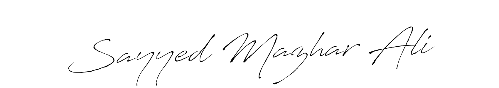 How to make Sayyed Mazhar Ali signature? Antro_Vectra is a professional autograph style. Create handwritten signature for Sayyed Mazhar Ali name. Sayyed Mazhar Ali signature style 6 images and pictures png